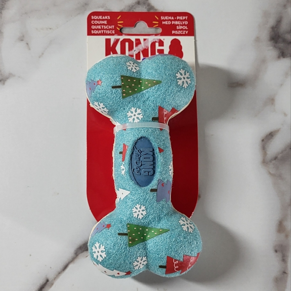 KONG Holiday Airdog Squeaker Bone Medium Size Dog Toy- NWT - Picture 2 of 6